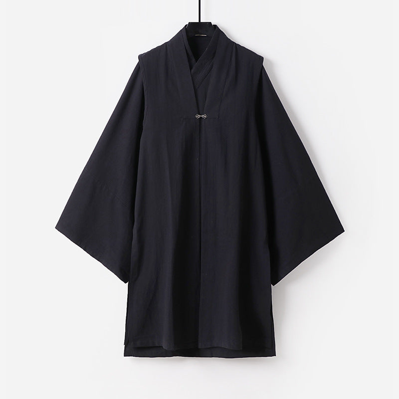 Unisex Asian inspired oversize kimono kurtka z trumpet rękawami i small toggle closure Lumaza