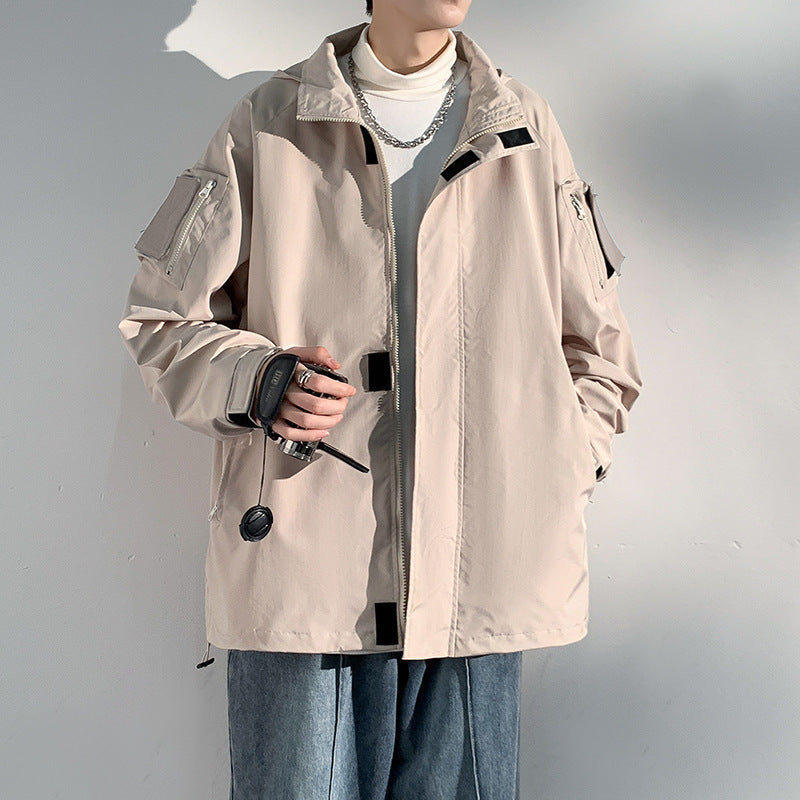 Męska two-warstwa softshell overlay kurtka z kapturem, wwd i water repellent membrana i regulowany dół