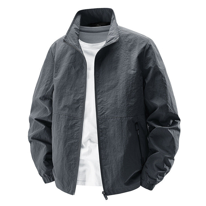 Męski ultralight wiatroszczelny codzienny kurtka z kołnierz ze stójką i zippered kieszenie