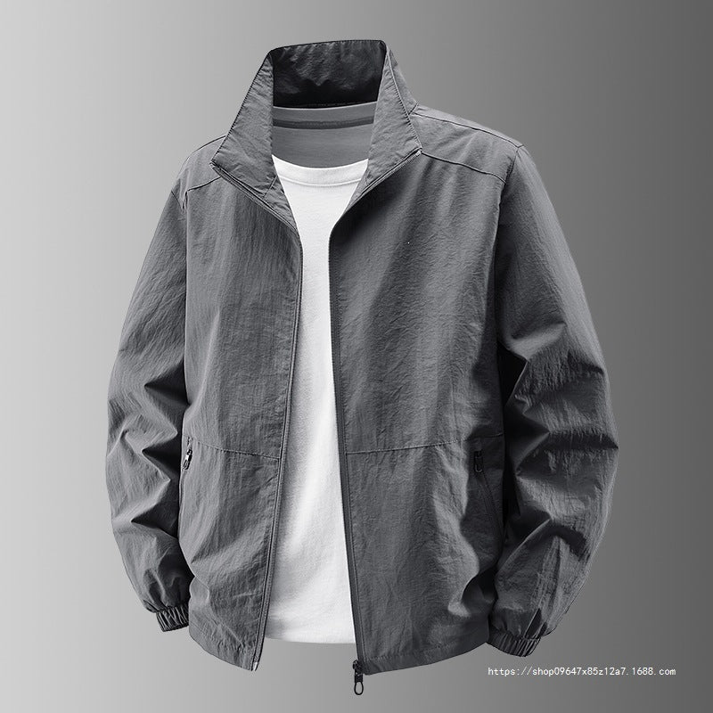 Męski Ultralight Technical Blouson Kurtka z elastyczne mankiety, ukryty kieszenie na zamek &amp; oddychający nylon mix
