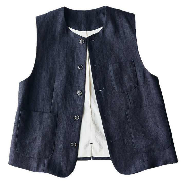 Damska elegancka Linen kamizelka Drune
