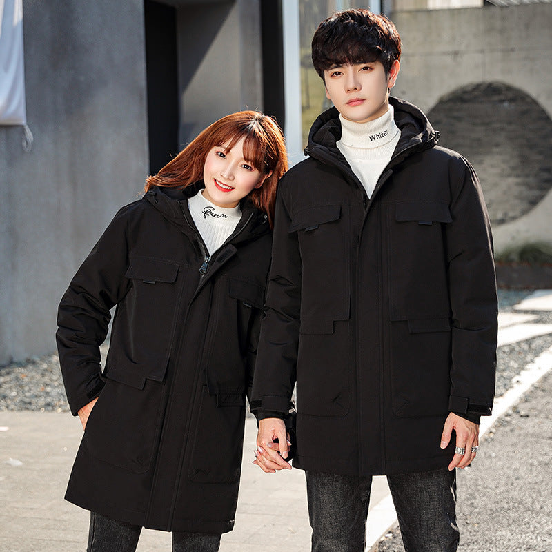 Unisex ocieplana długa Parka z kapturem Multi-kieszeniami i Windproof izolacją termiczną Lumaza