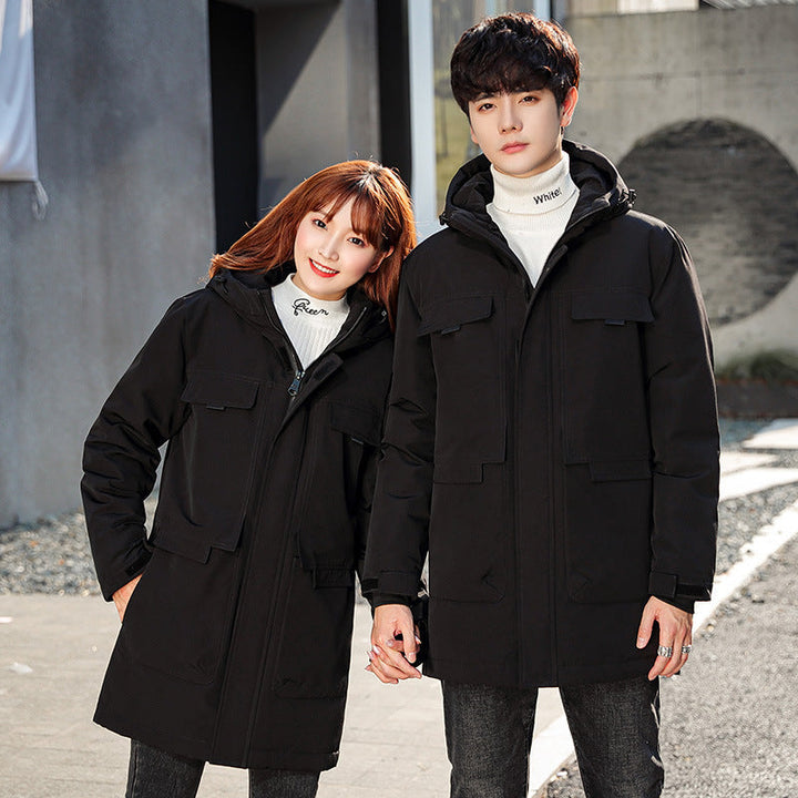 Unisex ocieplana długa Parka z kapturem Multi-kieszeniami i Windproof izolacją termiczną Lumaza