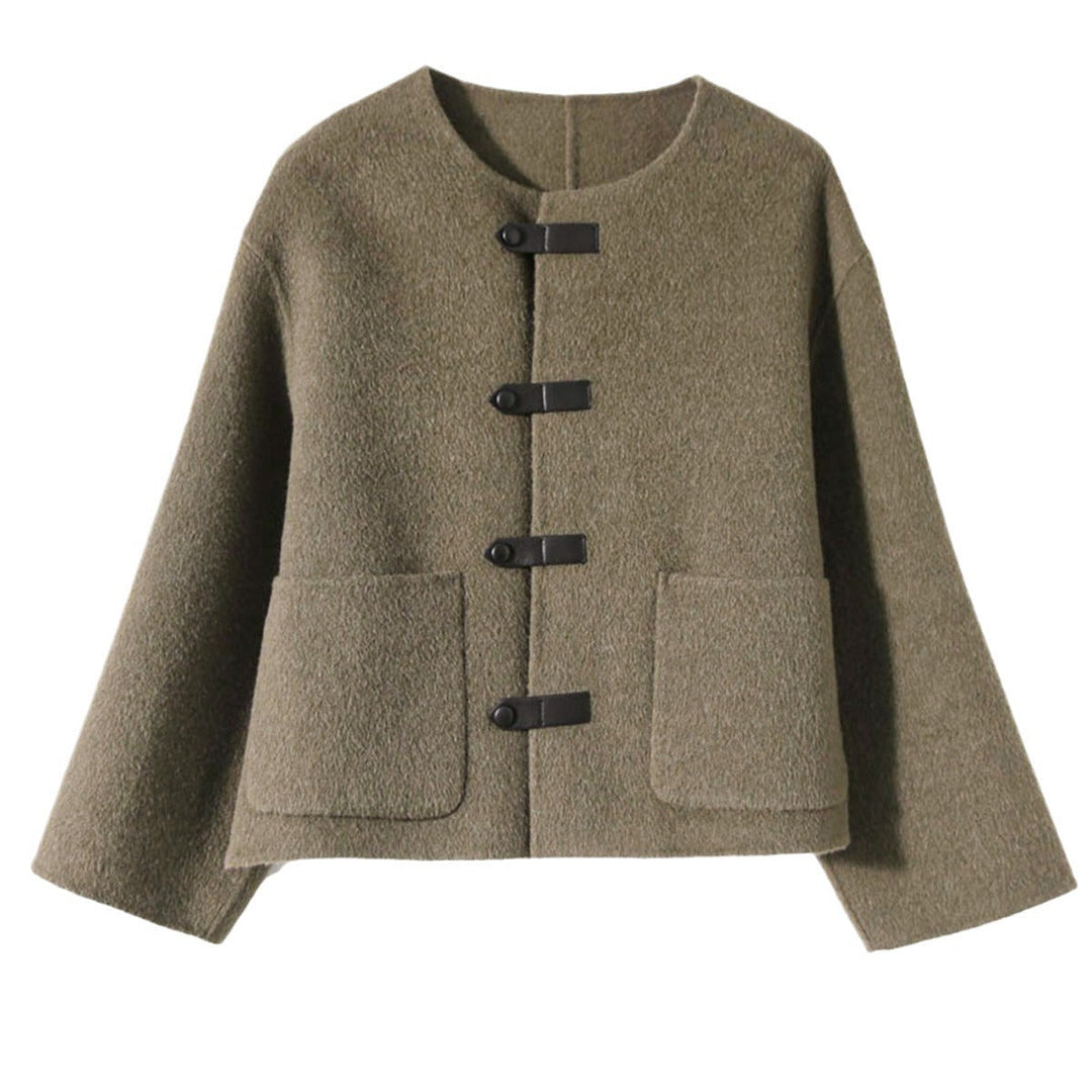 Damska elegancka Wool kurtka z guzikami Lumaza
