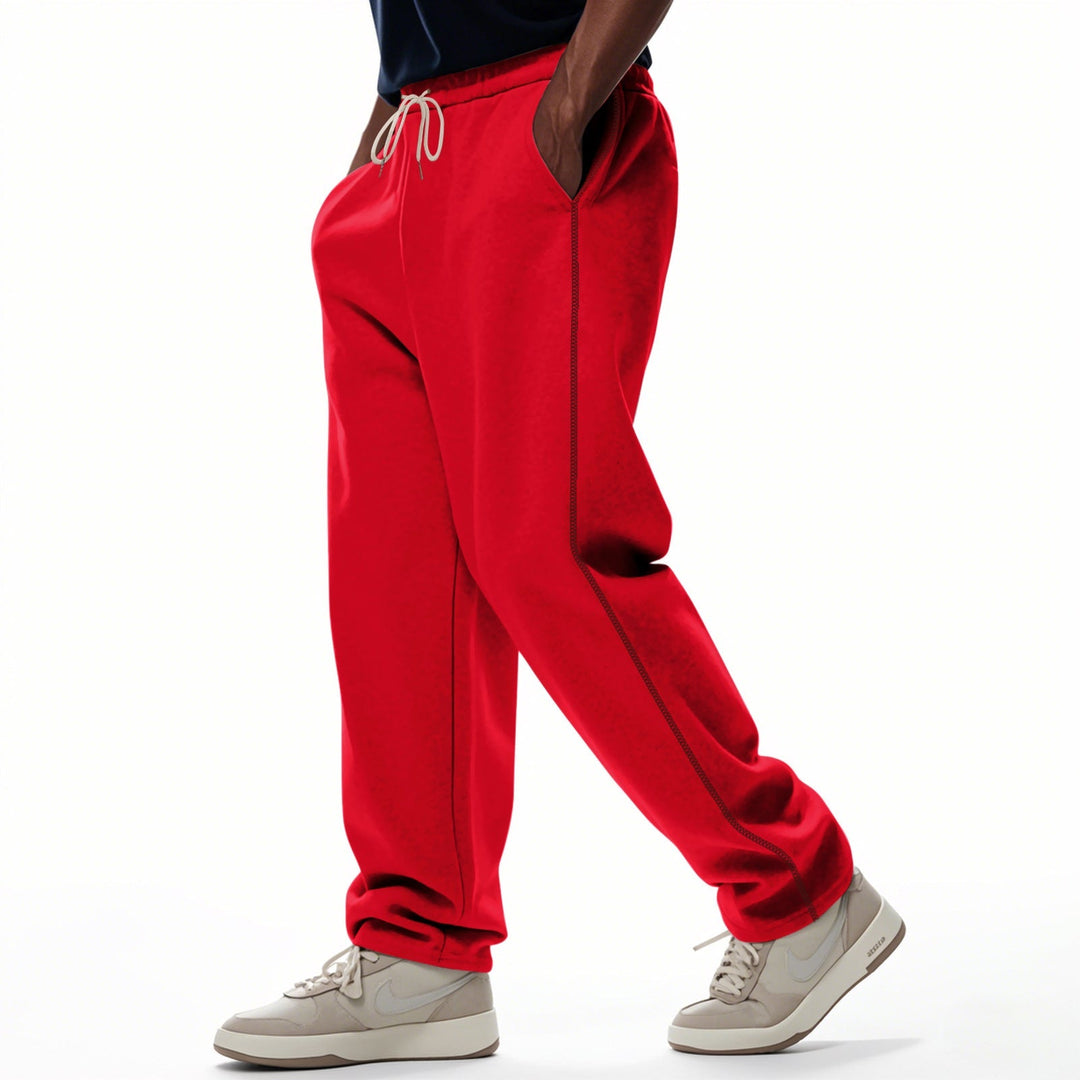 Męska casually fitting sweatpants z boczny ozdobny szew, elastyczny Komfort waistband, i deep kieszenie boczne
