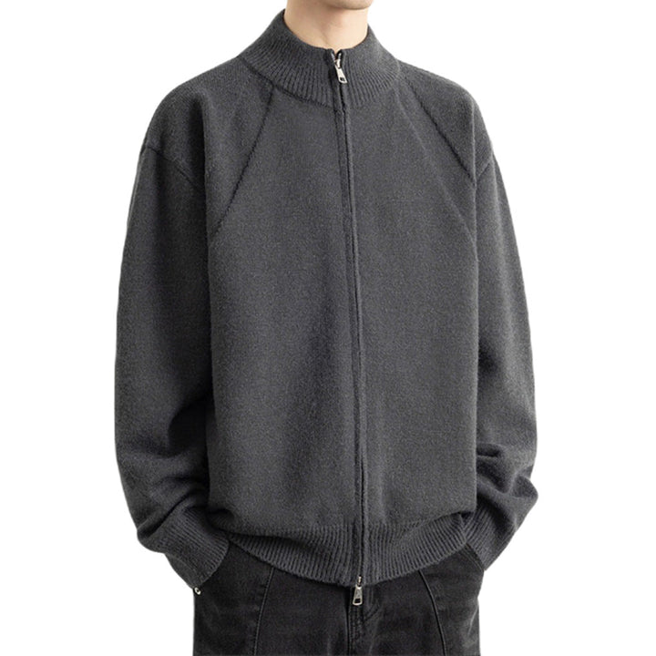 Męska Stylowy Zip-Up Kardigan