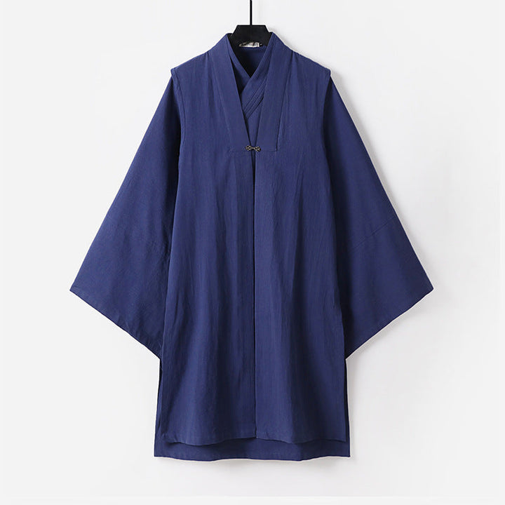 Unisex Asian inspired oversize kimono kurtka z trumpet rękawami i small toggle closure Lumaza