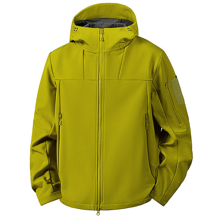 Męska wwd i wodoodporny softshell kurtka z kapturem i tactical kieszeniami