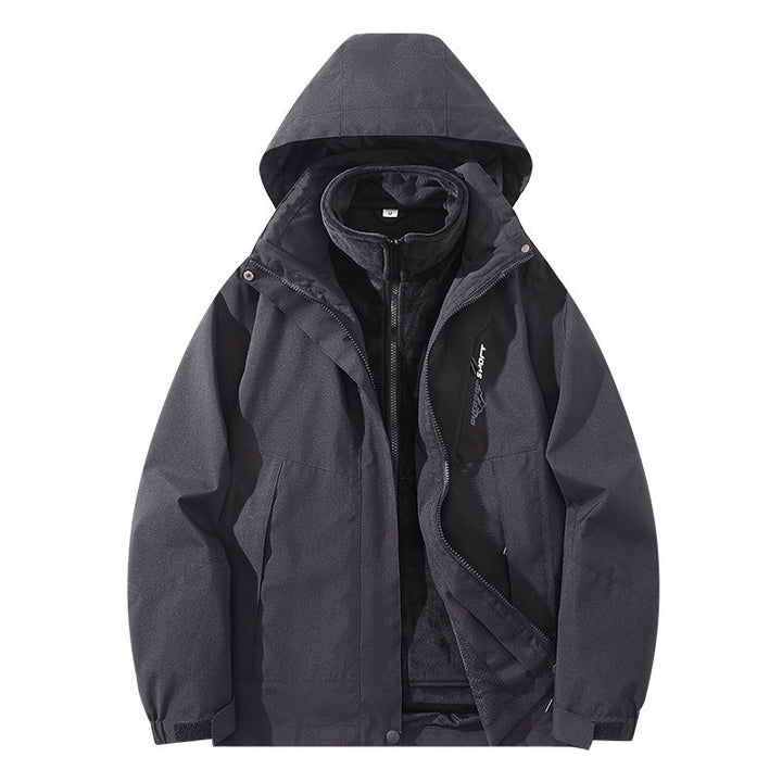 Męska wodoodporny two-warstwa trekkwg kurtka z removable fleece wner kurtka i kapturem