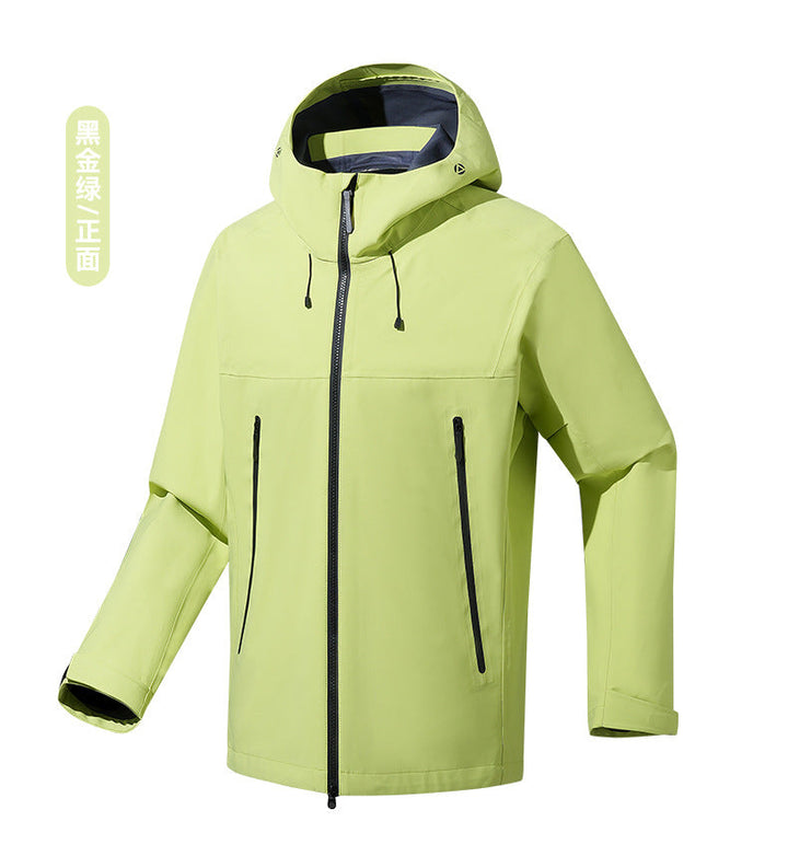 Męska water- i wiatroszczelna kurtka softshell outdoorowy z regulowany kapturem