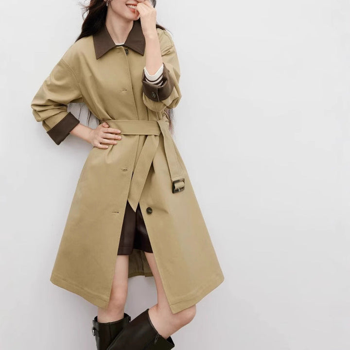 Damska Stylish trencz z Contrasting Details Lumaza