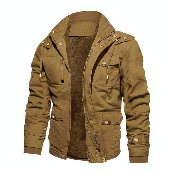 parka męska kurtka z teddy lwwg kapturem i multi kieszeniami
