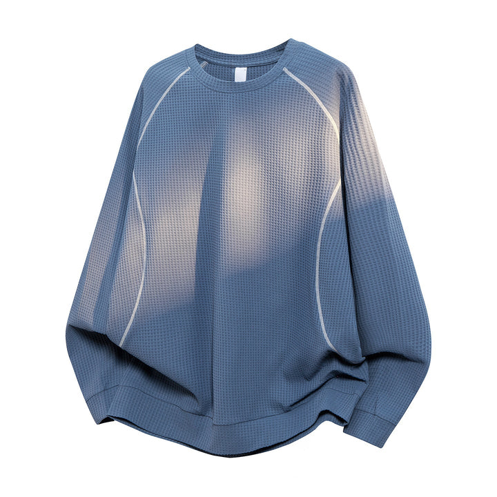 Męska Waffle Structure Oversize Bluza z Raglanowy Rękawy i Luźny krój