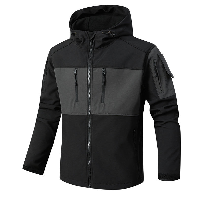 Męska softshell Tactical kurtka z fleece Lwwg, kapturem i Multifunctional kieszeniami
