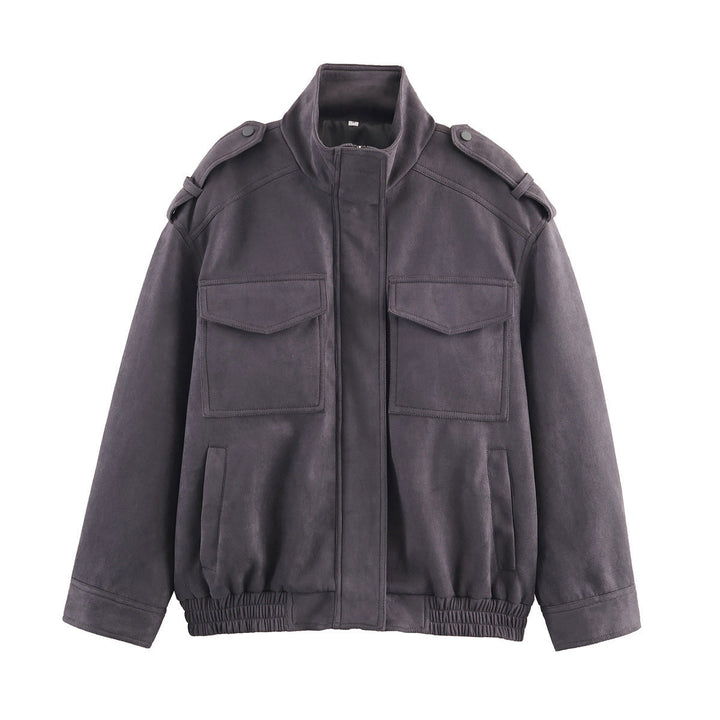 Damska field kurtka z ze stójką, na ramiona flaps i elastic dołem Lumaza