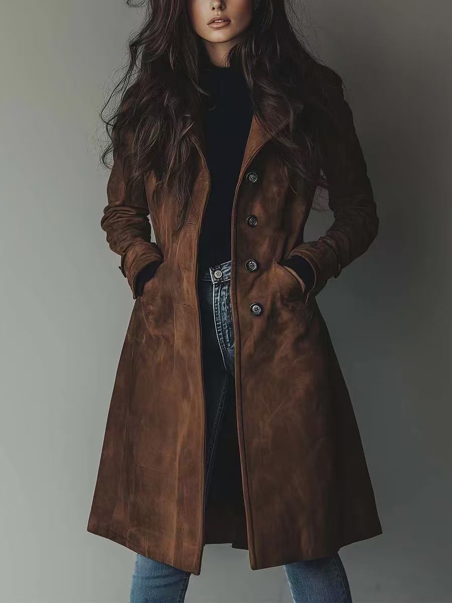 Płaszcz Trencz Damski Stylowa Casualowa Elegancka