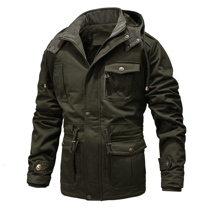 Męska termiczny ocieplana parka kurtka z teddy Lwwg, kapturem, i Multi-Functional kieszeniami