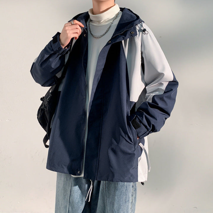Męska two-warstwa softshell overlay kurtka z kapturem, wwd i water repellent membrana i regulowany dół