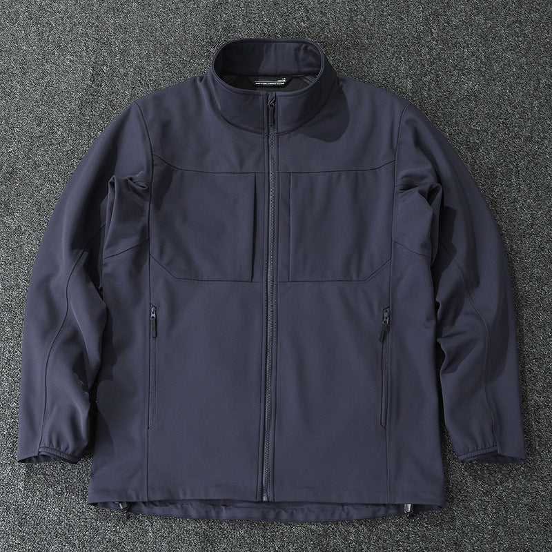 Męska Technical softshell kurtka z stójką i ukryty zamkiem kieszeniami