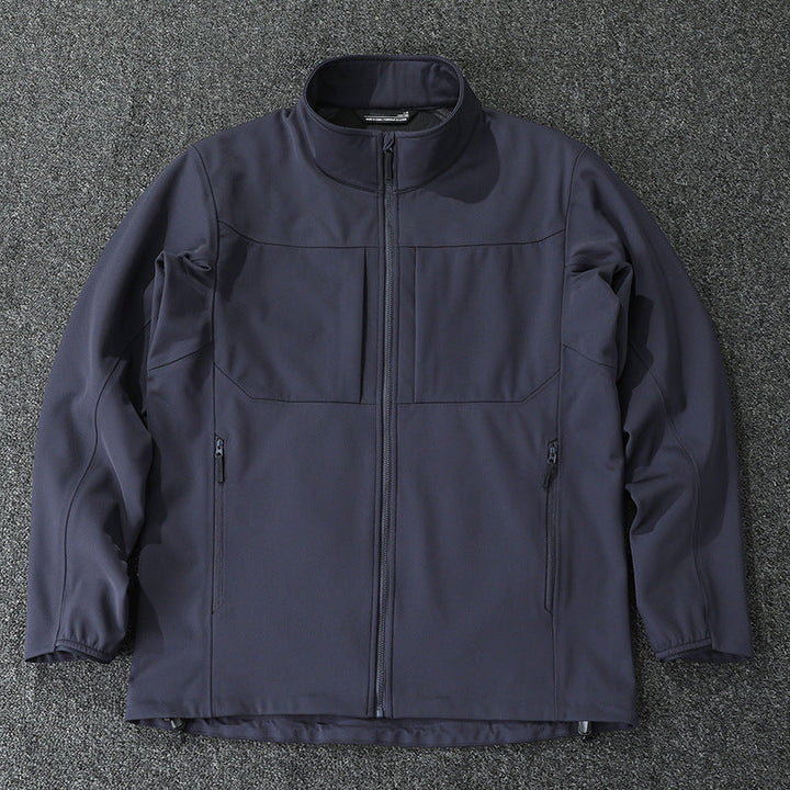 Męska Technical softshell kurtka z stójką i ukryty zamkiem kieszeniami