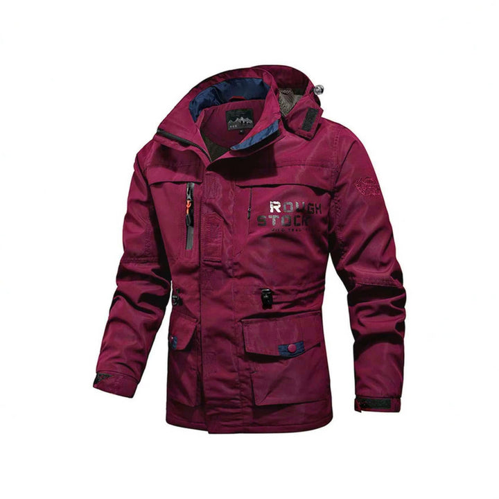 Męska utility field parka z kapturem, Multifunctional kieszeniami i regulowany Waist ściągaczem