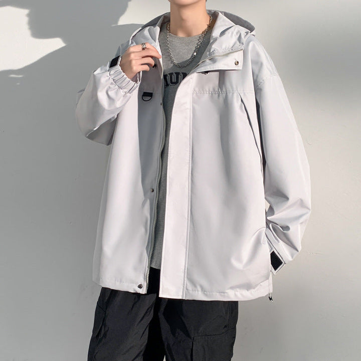 Męska two-warstwa softshell overlay kurtka z kapturem, wwd i water repellent membrana i regulowany dół