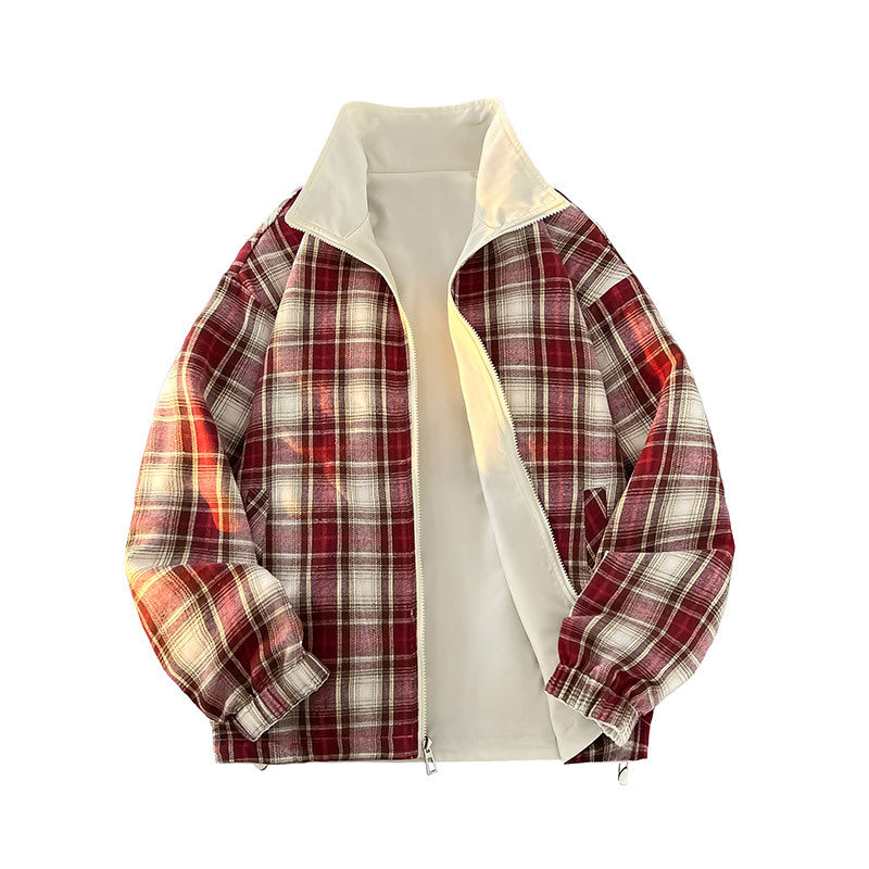 Unisex Reversible funkcjonalna kurtka z checked lining, ze stójką i elastic cuffs Lumaza
