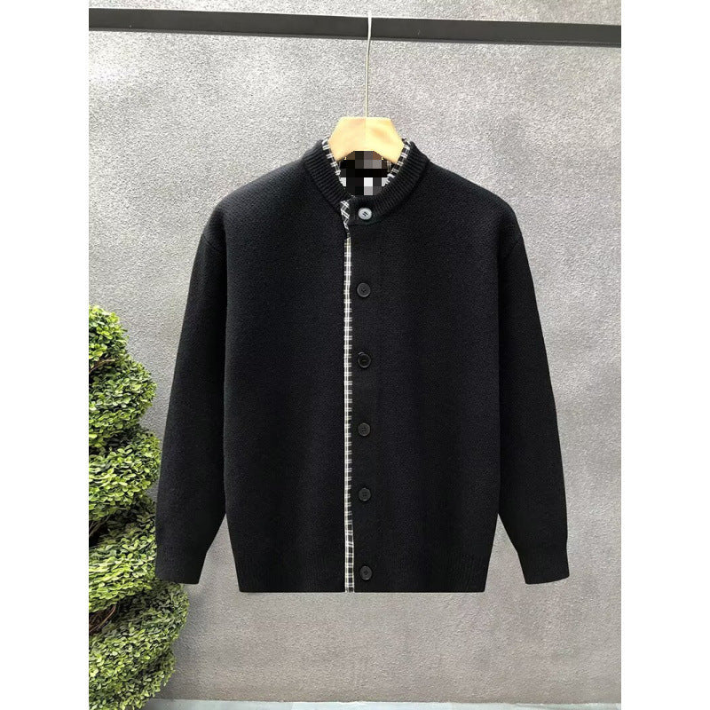 Męska Sweter Kurtka z Stójka