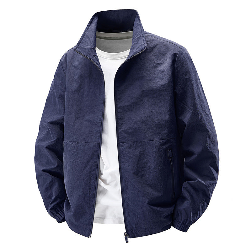 Męski ultralight wiatroszczelny codzienny kurtka z kołnierz ze stójką i zippered kieszenie