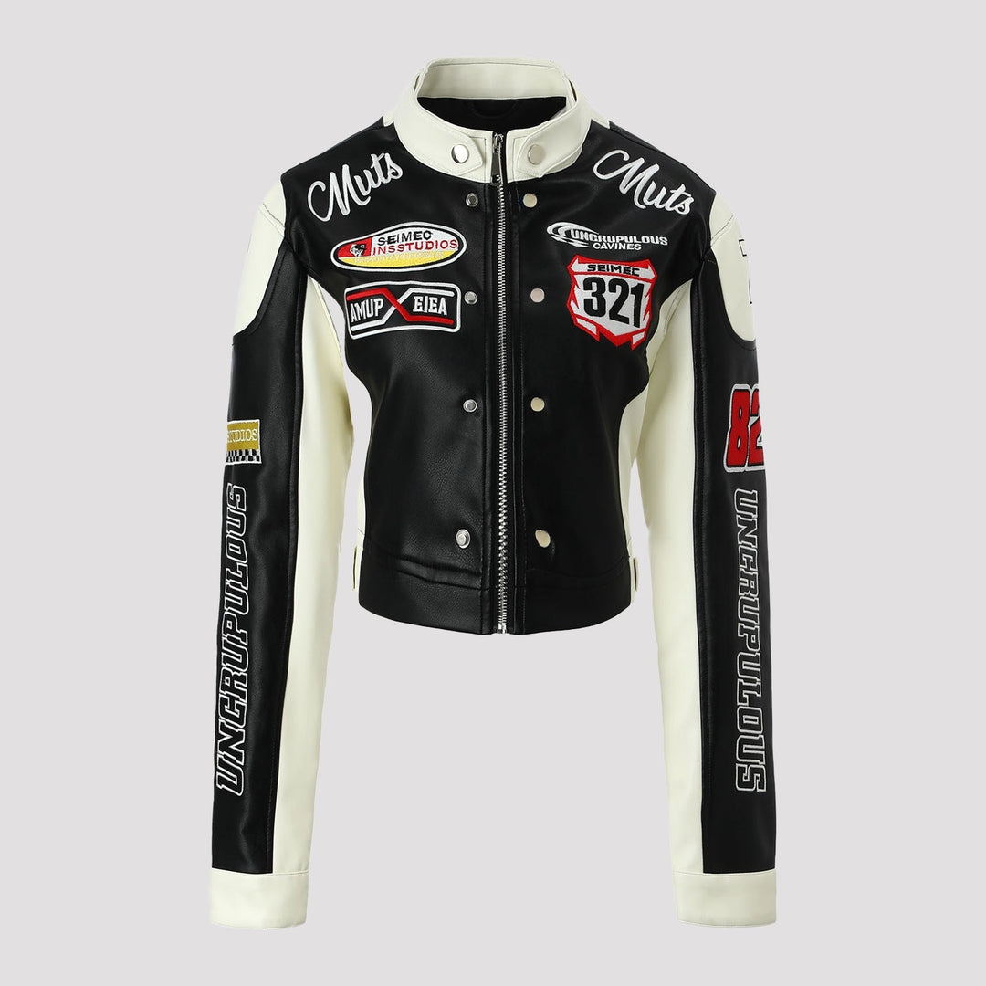 Damska Racer Biker kurtka in Retro Motorsport Look Lumaza