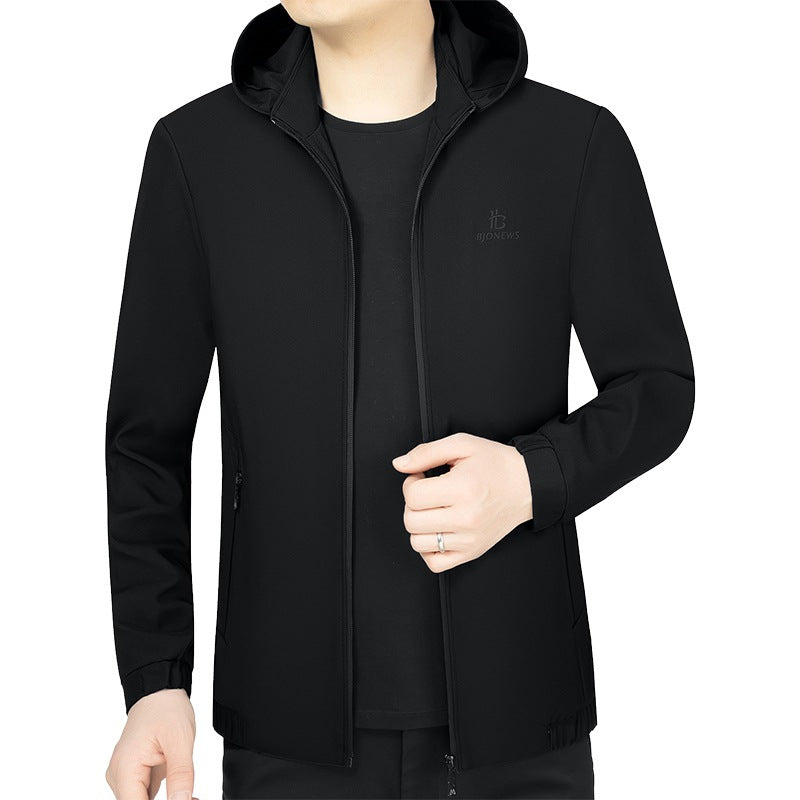 Męska Z kapturem Kurtka softshell z wiatr i woda odpychający membrane i zippered Kieszenie