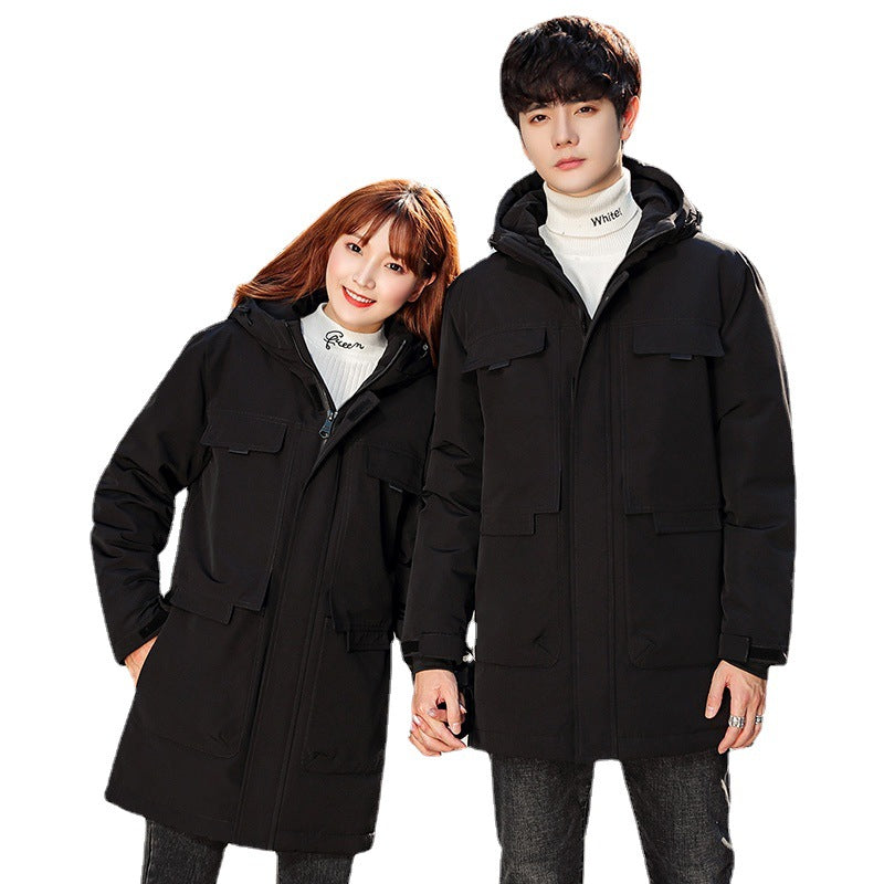 Unisex ocieplana długa Parka z kapturem Multi-kieszeniami i Windproof izolacją termiczną Lumaza