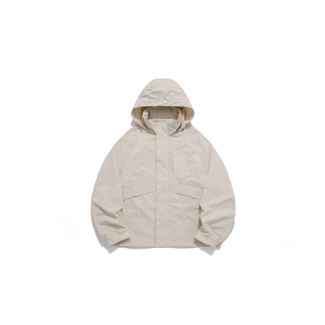 Unisex Szeroki wodoodporna z kapturem parka z ukryty zamek flap i kieszenie z klapkami