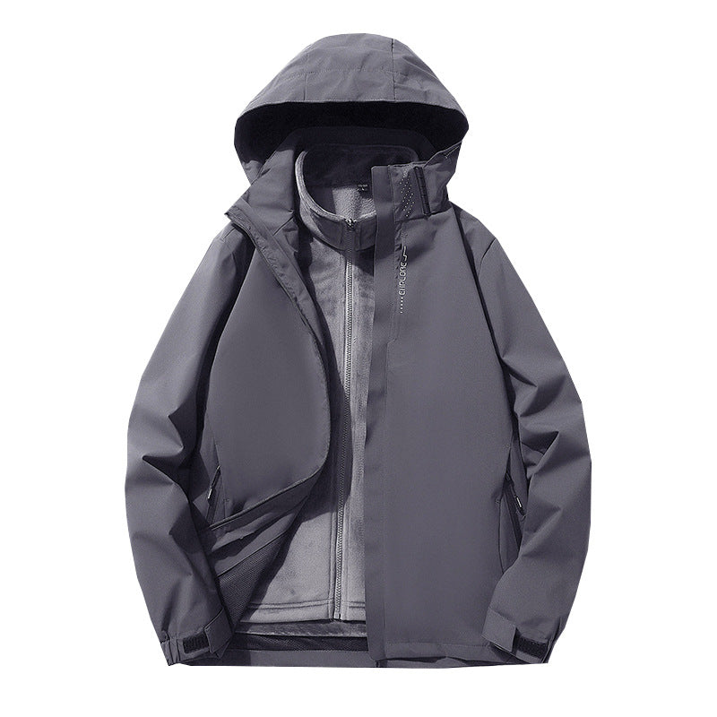 Męska three-warstwa wodoodporna outdoorowy softshell kurtka z detachable fleece wner kurtka