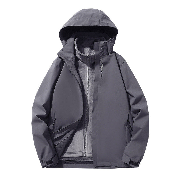 Męska three-warstwa wodoodporna outdoorowy softshell kurtka z detachable fleece wner kurtka