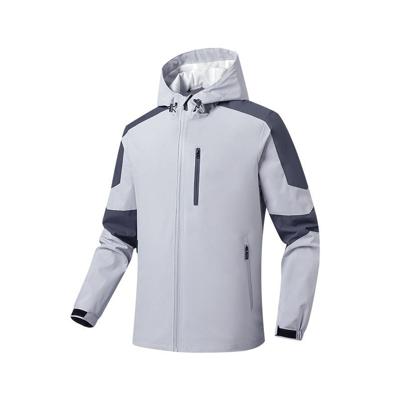 Męski Oddychający Softshell-Hardshell Hybrid Kurtka z Kaptur i Wodoodporny Kieszenie na zamek