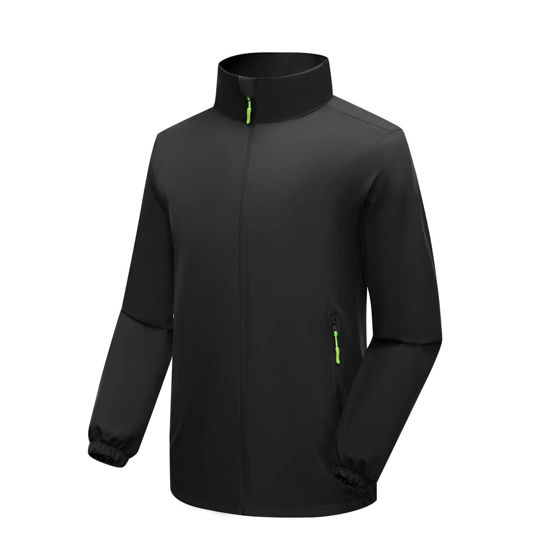 Męski Lekki Softshell Rain Kurtka z High Stójka i Wiatroszczelny Microfiber Zewnętrzna warstwa