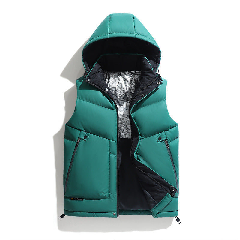Kamizelka ocieplana męska z regulowanym kapturem - z izolacją termiczną na chłodne dni