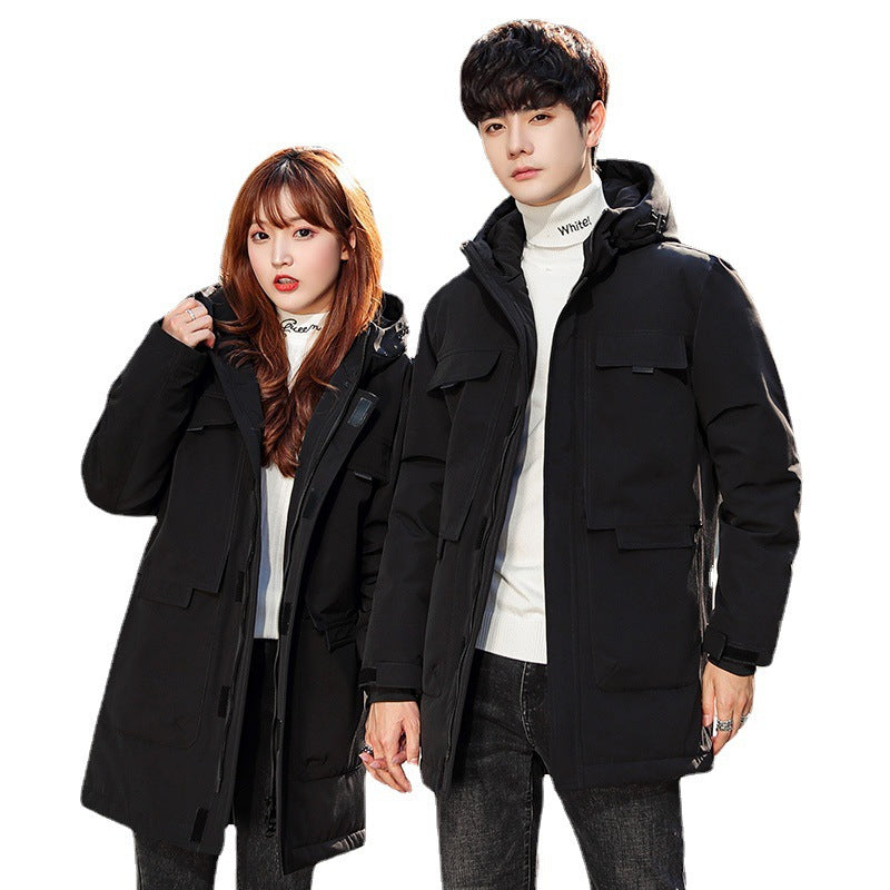 Unisex ocieplana długa Parka z kapturem Multi-kieszeniami i Windproof izolacją termiczną Lumaza