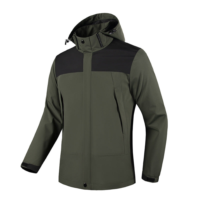 Męska Wwd i Water Resistant softshell kurtka z kapturem i ukrytym zamkiem