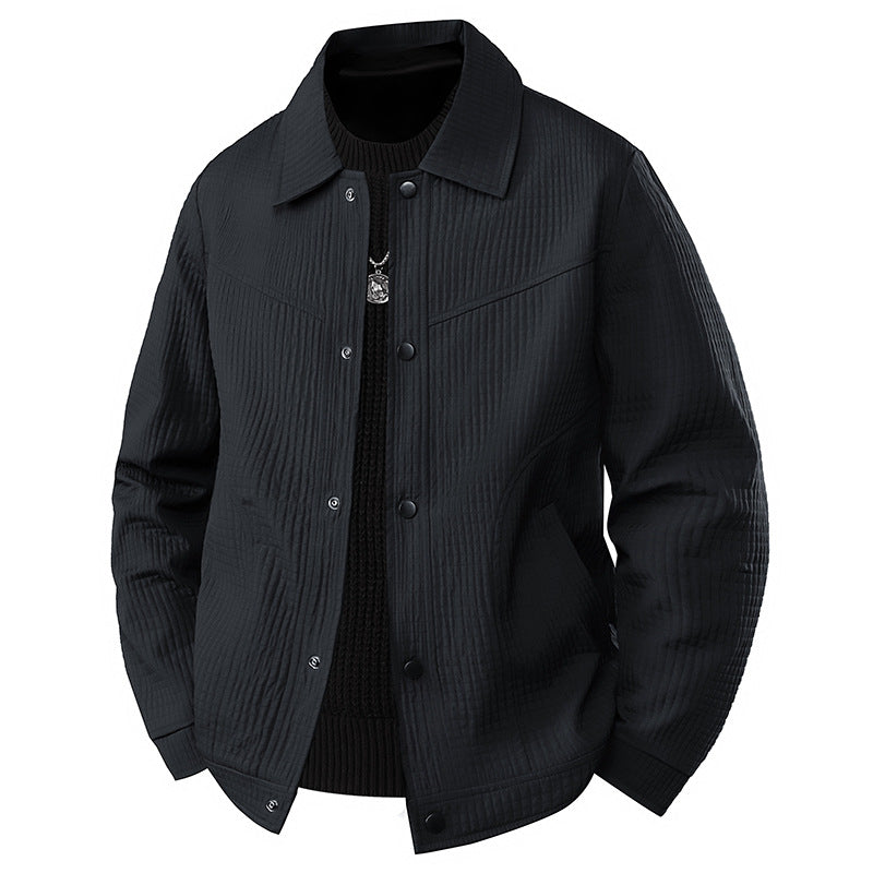 Męski Light Transitional Kurtka w Roboczy Styl z Microstructured Twill Stylizacja i Snap Guzik Placket