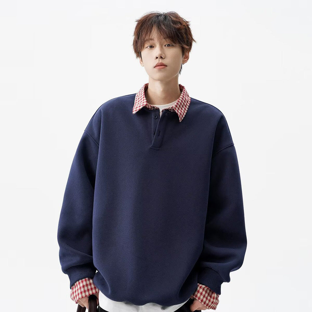 Męska Oversize Bluza z Kołnierz