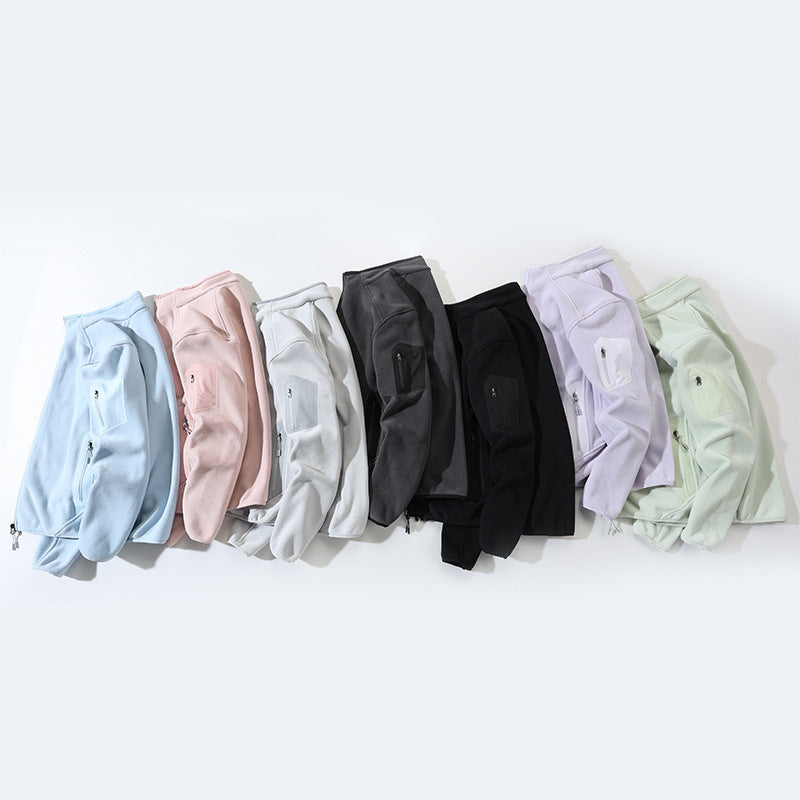 Męski kurtka polarowa z kołnierz ze stójką i softshell inserts
