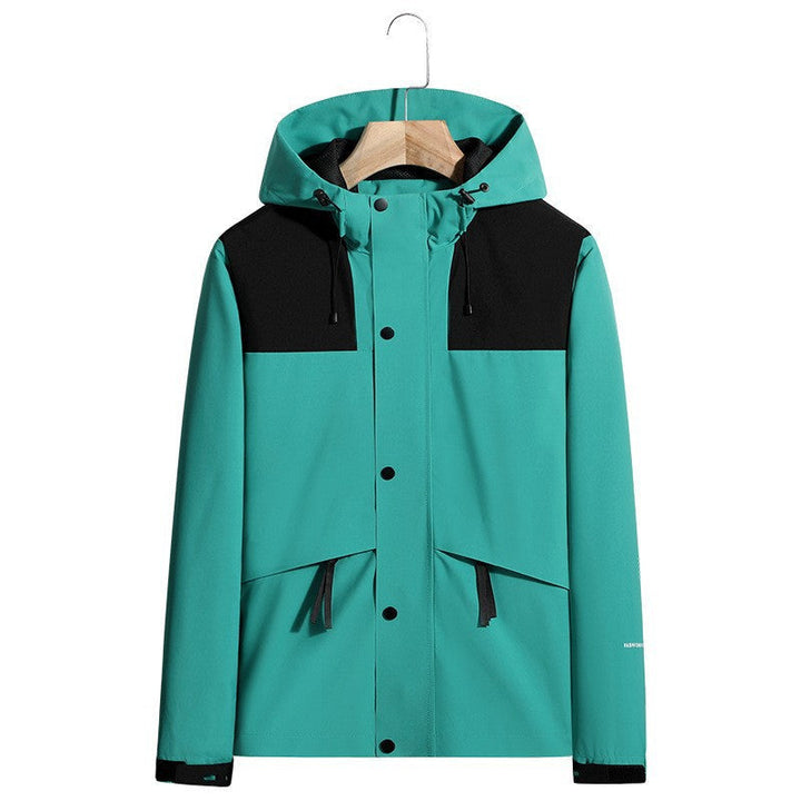 Męska lekka wodoodporny kapturemed softshell kurtka z ukryty Press Stud listwa i ściągaczem