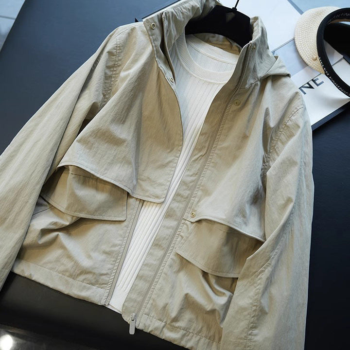 Damska Stylish Transitional kurtka z wysokim kołnierzem i Practical kieszeniami Lumaza