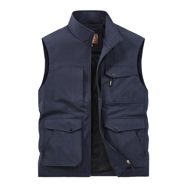 Męska outdoorowy utility kamizelka z Multi-kieszeniami, zamkiem i Mesh Lwwg