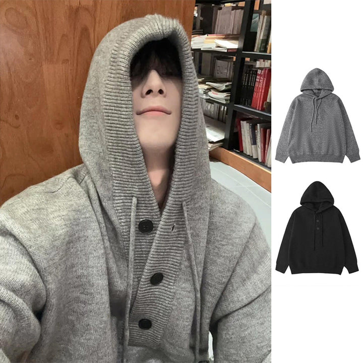Męska Przytulny Oversize Bluza z kapturem