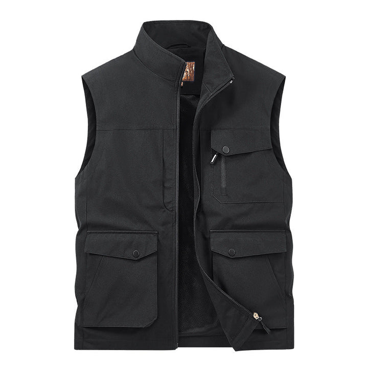 Męska outdoorowy utility kamizelka z Multi-kieszeniami, zamkiem i Mesh Lwwg
