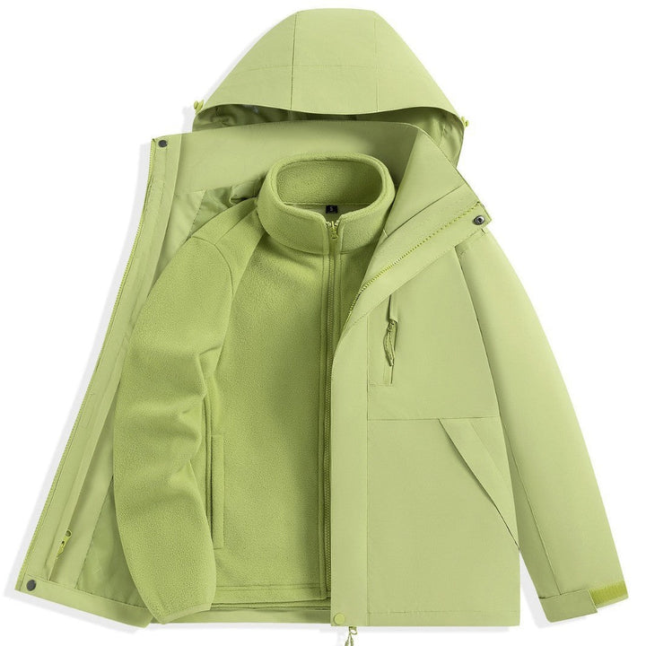 Męska two-warstwa outdoorowy parka z removable fleece wner kurtka i kapturem