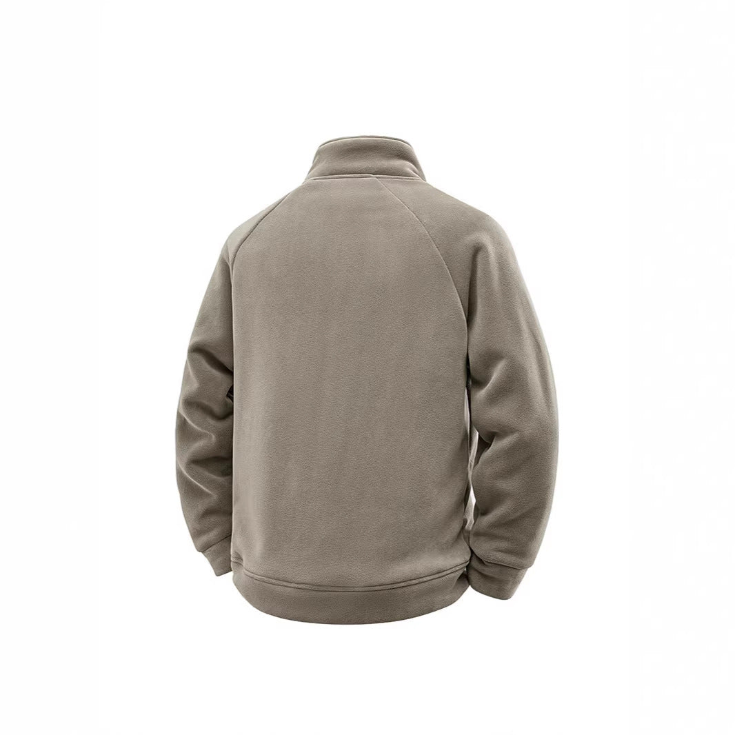 Męska fleece termiczny kurtka z double-warstwa teddy wner lwwg i wysoki stójką